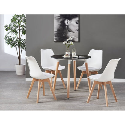 Jamie Halo Round Dining Table Set with 4 Chairs