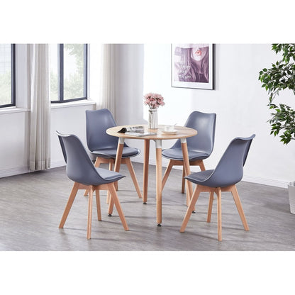 Jamie Halo Round Dining Table Set with 4 Chairs