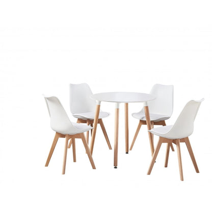 Jamie Halo Round Dining Table Set with 4 Chairs