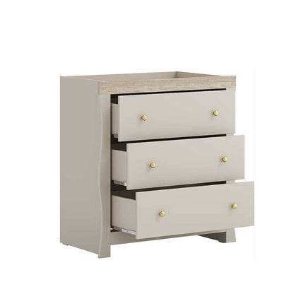 Little Acorns Celeste 2 Piece Nursery Furniture Set with Cot Bed, Under Drawer and Dresser - Cashmere & Grey Ash