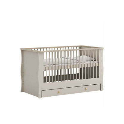 Little Acorns Celeste 2 Piece Nursery Furniture Set with Cot Bed, Under Drawer and Dresser - Cashmere & Grey Ash