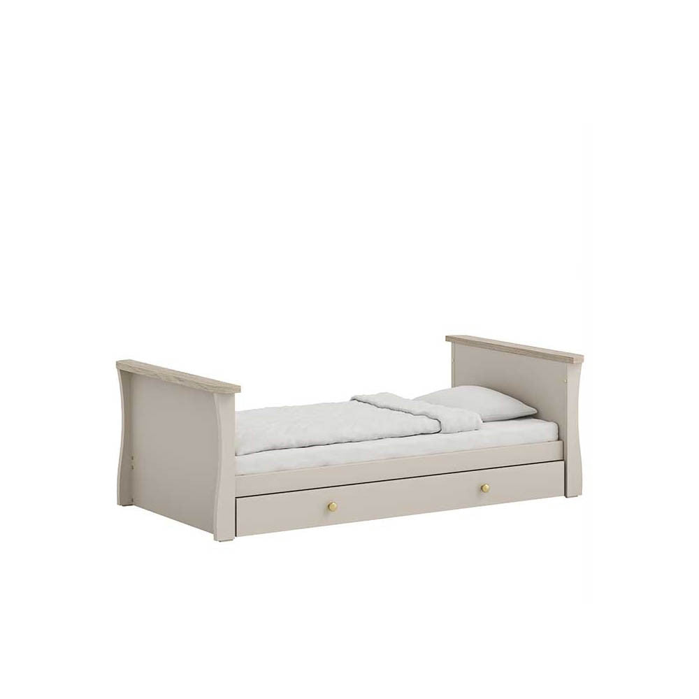 Little Acorns Celeste 2 Piece Nursery Furniture Set with Cot Bed, Under Drawer and Dresser - Cashmere & Grey Ash