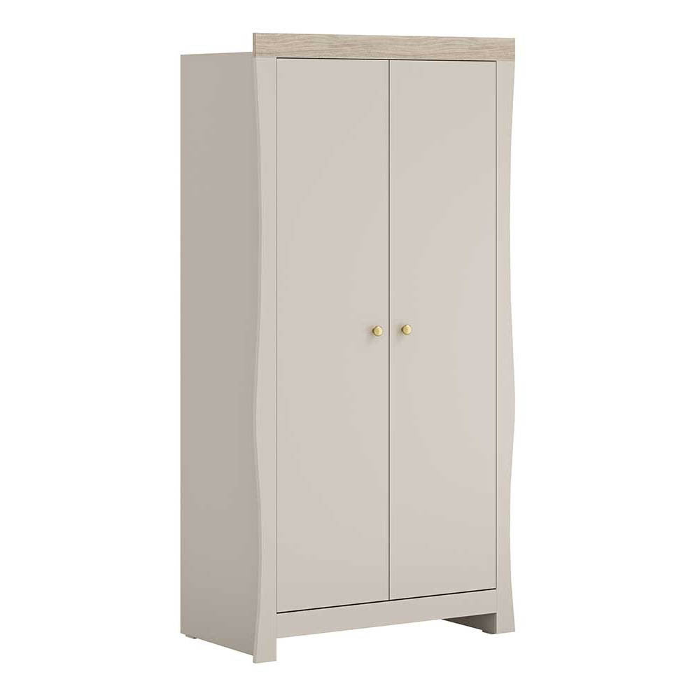 Little Acorns Celeste 3 Piece Nursery Furniture Set with Cot Bed, Under Drawer, Dresser and Wardrobe - Cashmere & Grey Ash