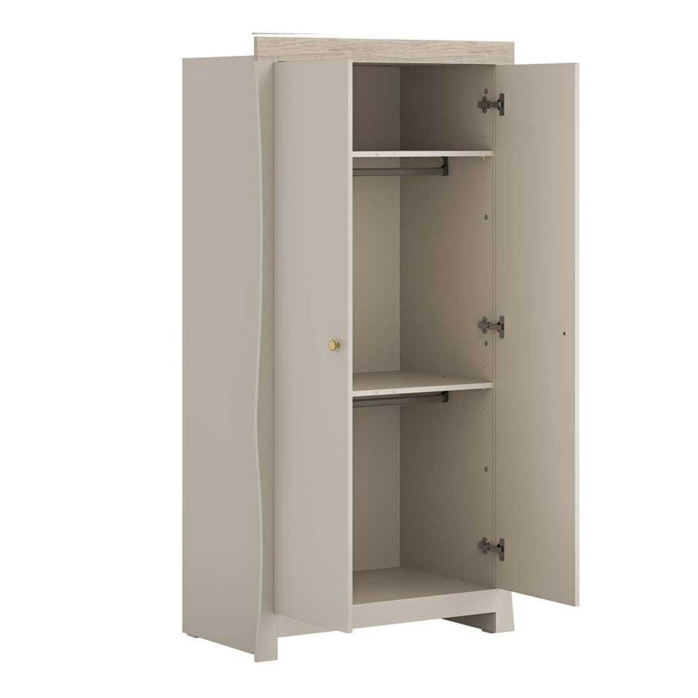 Little Acorns Celeste 3 Piece Nursery Furniture Set with Cot Bed, Under Drawer, Dresser and Wardrobe - Cashmere & Grey Ash