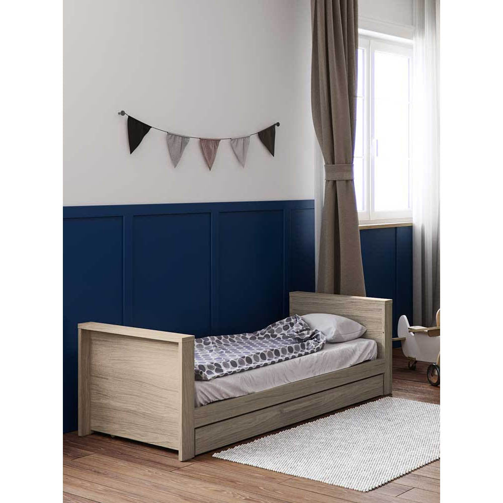 Little Acorns Ellesmere 3 Piece Nursery Furniture Set with Cot Bed, Under Drawer, Dresser and Wardrobe - Grey Ash