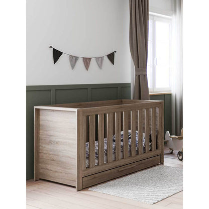 Little Acorns Ellesmere Cot Bed with Under Drawer - Truffle Oak