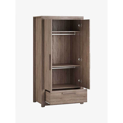 Little Acorns Ellesmere 3 Piece Nursery Furniture Set with Cot Bed, Under Drawer, Dresser and Wardrobe - Truffle Oak
