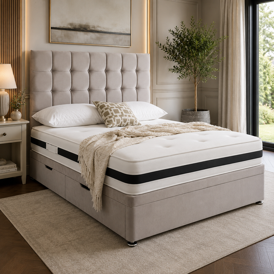 Sena divan bed with integrated storage drawers