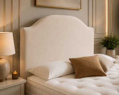 Curved channel headboard on the Sencila Divan Bed