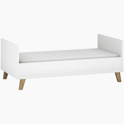 Little Acorns Siriana 3 Piece Nursery Furniture Set with Cot Bed, Dresser and Wardrobe - White & Oak