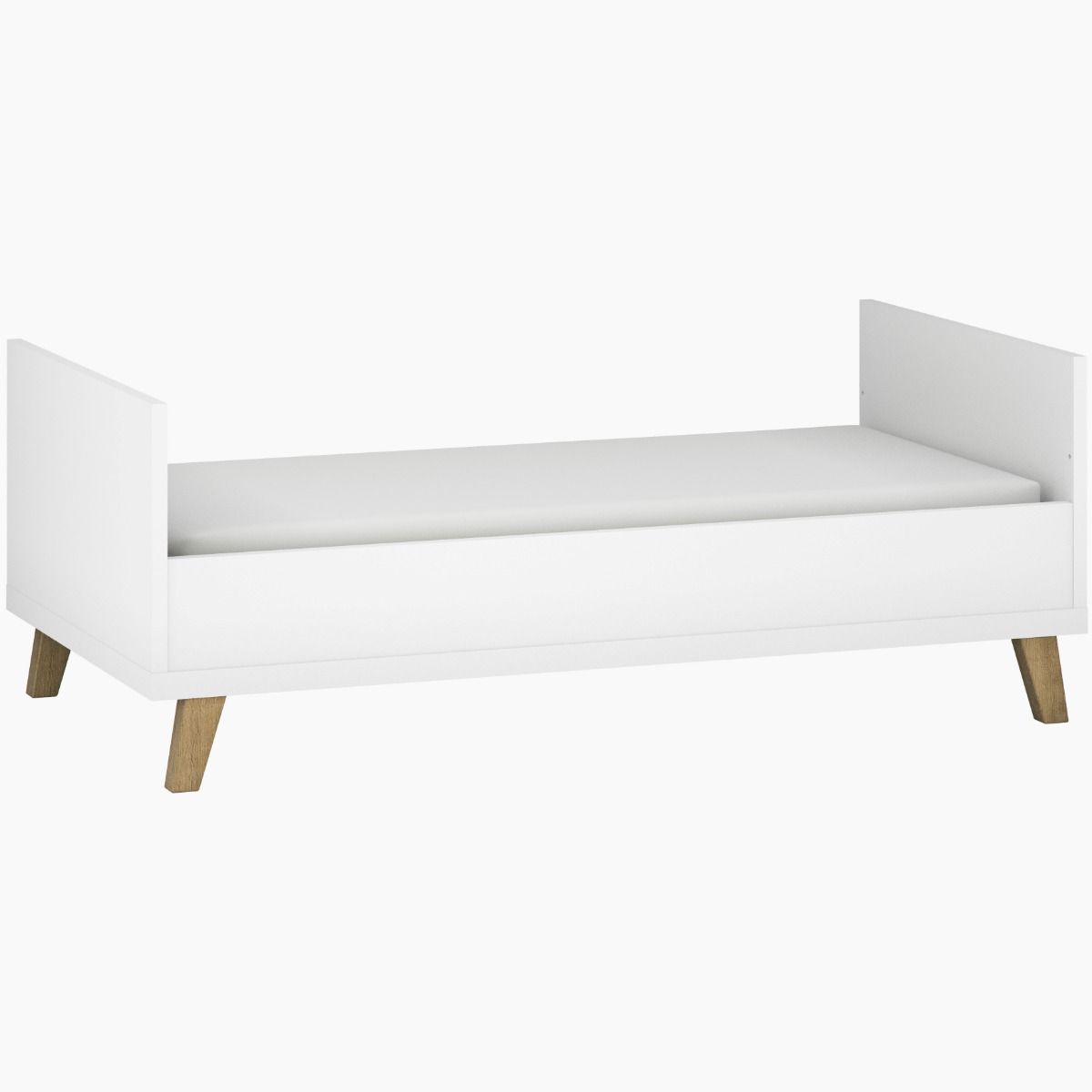 Little Acorns Siriana 2 Piece Nursery Furniture Set with Cot Bed and Dresser - White & Oak