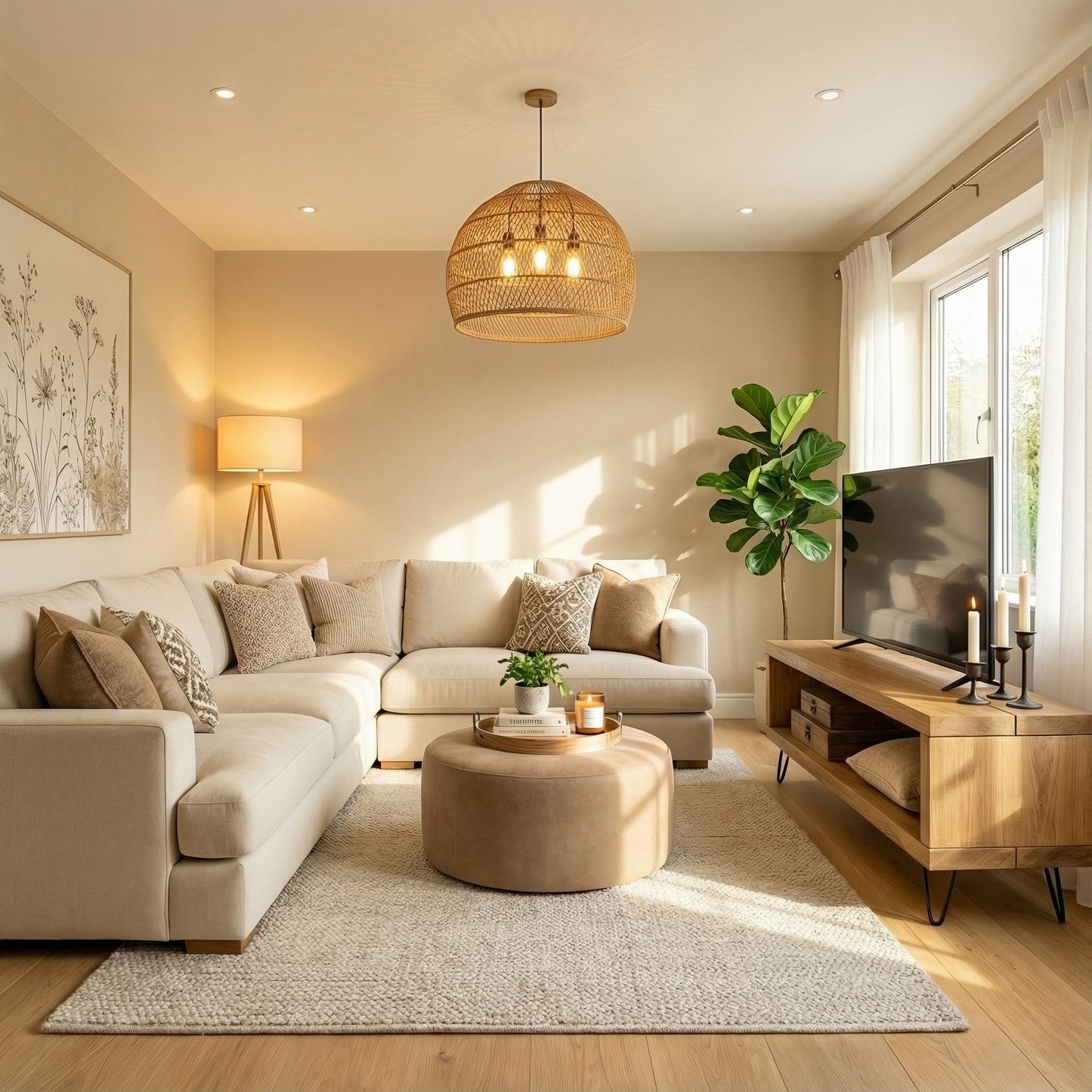 Solid Wood Chunky TV Unit With 7 inch Metal Legs