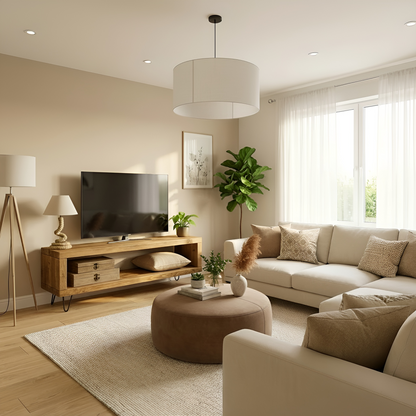 Solid Wood Chunky TV Unit With 7 inch Metal Legs