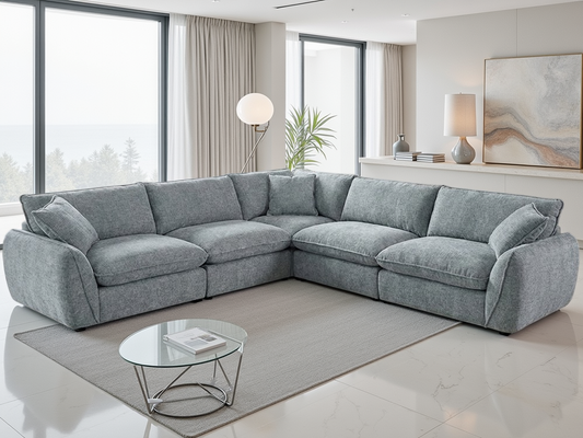 Grey Berlin Large Corner Sofa -  Comfort, Stylish Design