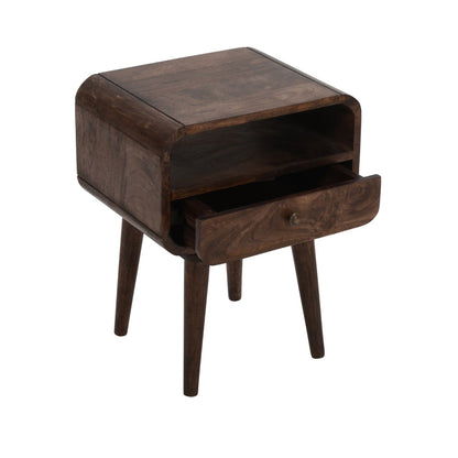 Franklin Dark Mango Wood Bedside Table with Drawer